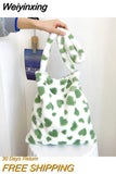 Weiyinxing Women's Girls Plush Handbag Mini Love Clutch Ladies Shoulder Underarm Bag Female Leopard Tote Purse Street Travel Bags