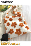 Weiyinxing Women's Girls Plush Handbag Mini Love Clutch Ladies Shoulder Underarm Bag Female Leopard Tote Purse Street Travel Bags