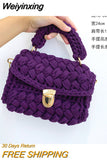 Weiyinxing Rope Woven Women Handbags Designer Knitting Chains Shoulder Crossbody Bag Casual Lady Hand Bags Small Flap Purses 2023