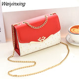 Weiyinxing Women Shoulder Messenger Bag Metal Sequin Chain Crossbody Phone Bags Ladies Luxury Designer Street Square Bags