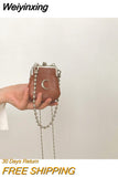 Weiyinxing Leather Women moon Small Shoulder Bag Fashion Chain Female Shell Crossbody Bags Retro Design Ladies Mini Coin Purse Handbags