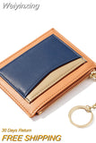 Weiyinxing Slim Women Small Wallet and Purse Girls Short Leather Credit Card Holders Zipper Wallets Ladies Coin Purses Patchwork Bag