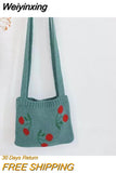 Weiyinxing Cherry Children Small Handbag Knitted Woolen Baby Girl Shoulder Bag Winter Vintage Boy Kids Mini Coin Purse Messenger Bags