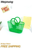 Weiyinxing Casual Baby Girls Tote Shopping HandBags Boys Kids Hollow Out Basket Shoulder Bag Portable Cute Children's Beach Handbag