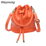 Weiyinxing Drawstring The Bucket Bag Brands Women's Handbags Candy Color Shoulder Crossbody Bag Designer Bags for Women 2023 Tote