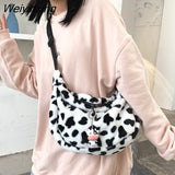 Weiyinxing Cute Plush Bag Tote Large-capacity Package One Shoulder Diagonal Bag Little Bag Cartoon Bags Tote Bag Satchels Cute Side Bag