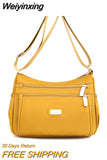 Weiyinxing Women's Fashion Shoulder Bag Light And Soft Oxford Simplicity Crossbody Bag Multi Pocket And Large Capacity Female Messenger Bag