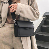 Weiyinxing Women's Crossbody Bag New Small Square Bag Trendy Fashion Casual Simple Wide Shoulder Strap Retro One Shoulder Messenger Bag