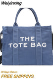 Weiyinxing Casual Canvas Large Capacity Tote Bag Women Handbags Designer Letters Shoulder Crossbody Bags Luxury Big Shopper Bag Purse