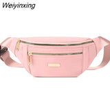 Weiyinxing Women Plaid Waist Bag Female Oxford Waterproof Belt Bags Designer Crossbody Chest Bag Ladies Fashion Fanny Pack Banana Hip Purse