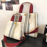 Weiyinxing Bags For Women 2023 Women's Big Capacity Purses Stripe Handbag Designer Tote Shopper Shoulder Bag Crossbody Bag for Women