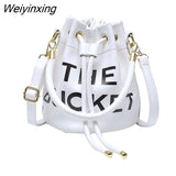 Weiyinxing Drawstring The Bucket Bag Brands Women's Handbags Candy Color Shoulder Crossbody Bag Designer Bags for Women 2023 Tote