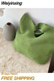 Weiyinxing Casual Woven Women Shoulder Bags Knitted Handbags Large Capacity Designer Shopper Totes Female Beach Travel Cotton Purses
