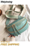 Weiyinxing Women Leather Bag High Quality Waist Bag Thick Chain Shoulder Crossbody Chest Bag Female Belt sac Designer Brand Handbag