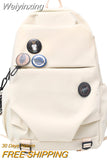 Weiyinxing Women Men Nylon Badge College Backpack Fashion Lady Male Travel Bag Girl Boy Drawstring Backpack Female Laptop Student Bags