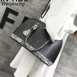 Weiyinxing YIDE 2023 Handbags Women's Fashion Snake Leather Shoulder Bag Boston Wallet Large Capacity Hot Sale Luxury Luxury Designer