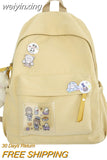 weiyinxing Fashion Girls School Bag Cute Simple Design Cotton Women Backpack Student Laptop Rucksack Femal Kawaii Travel Mochila