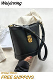 Weiyinxing Brand Handbag for Women High Quality Leather Bucket Crossbody Bags Vintage Classic Women's Shoulder Bag Lady Travel Tote Bag