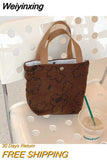 Weiyinxing Retro Women Small Tote Shoulder Bags Student Girls Lunch Bento Bag Hand Carry Shopper Bag Female Clutch Purse Handbags