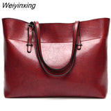 Weiyinxing YIDE Women Shoulder Bag Fashion Women Handbags Oil Wax Leather Large Capacity Tote Bag Casual Pu Leather women Messenger bag