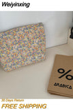 Weiyinxing Cosmetic Bag Cotton Fabric Women Make Up Storage Pouch Japan Style Zipper Cosmetic Pouch Vintage Phone Clutch Beauty Case
