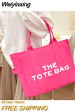 Weiyinxing Casual Canvas Large Capacity Tote Bag Women Handbags Designer Letters Shoulder Crossbody Bags Luxury Big Shopper Bag Purse