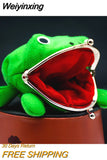 Weiyinxing Adorable Anime Frog Wallet Coin Purse Key Chain Cute Plush Frog Cartoon Cosplay Purse for Women Bag Accessories