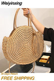 Weiyinxing Straw Women's Summer Bag 2023 Luxury Designer Female Handbags Trendy Beach Bag Casual Knitting Lady Shoulder Bag Purses