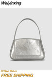 Weiyinxing Small Silver Women Handbags Designer Chains Shoulder Bag Luxury Pu Leather Crossbody Bag Mini Phone Female Purses 2023