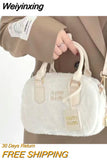 Weiyinxing Womens Winter Plush Shoulder Bag Soft Fluffy Cute Autumn Purses and Handbags Luxury Designer Casual Elegant Crossbody Bags