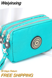 Weiyinxing Zipper Wallet, Women's Casual Waterproof Clutch Bag Versatile Nylon Phone Bag with Wristlet