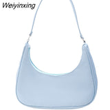 Weiyinxing Color Shoulder Purse Women Underarm Bag Ladies Fashion Top-handle Clutches Black Beige White Pink Handbag Pouch