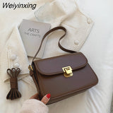 Weiyinxing YIDE Women's Shoulder Bag Handbag Messenger Bag Preppy Style Female Bag Vintage Envelope Bag High quality Briefcase Purse