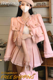 Weiyinxing Tassel Small Fragrance Two Piece Set Women Jacket Coat + Pleated Skirt Suits Spring Korean Sweet Fashion 2 Piece Outfits