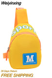 Weiyinxing Sport Children's Chest Shoulder Bags Letter Prints Boys Kids Small Crossbody Bag Nylon Cloth Girls Coin Purse Handbags
