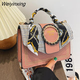 Weiyinxing Texture Bag for Women New Fashion Hand-held One-shoulder Women's Bag Broadband Messenger Western Style Small Square Bag