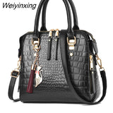 Weiyinxing YIDE Retro Alligator Women Luxury PU Leather Handbag Female Tassel Designer Shoulder Messenger Bag Casual Ladies Tote Bolsas