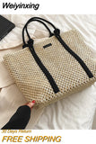 Weiyinxing Straw Women Tote Bag Luxury Designer 2023 Rattan Woven Handbags Handmade Travel Shopper Shoulder Bag Casual Beach Bag new