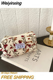 Weiyinxing Corduroy Women's Cosmetic Bag Simple Plaid Girls Canvas Pencil Case Leopard Print Ladies Lipstick Storage Bag Small Wallet