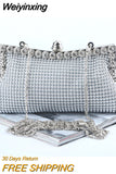 Weiyinxing Gold Clutch Bag Glitter Bead DESIGN Elegant Woman Party Bags Vintage Fashion Bridal Purse Silver Handbags Night Bag