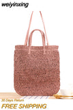 weiyinxing straw women shoulder bags wicker woven handbags rattan summer beach bag large capacity tote lady big purses shopper new