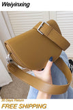 Weiyinxing Solid Color Saddle Bag High Quality Leather Shoulder Bags for Women 2023 New Simple Ladies Crossbody Bag Designer Handbags