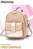 Weiyinxing Women 2023 New Fashion Rhombic Contrast Backpack Korean Version Large Capacity Buckle One shoulder Two shoulder Travel Backp