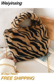 Weiyinxing Bag animal print leopard bag women ladies winter warm crossbody bags famous Brand Large Capacity shoudler Clutch 2023 new