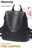 Weiyinxing Women's Leather Backpack Bag Female Real Cowhide Ladies High Quality Woman Black Bags School Natural Leather Backpacks
