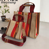 Weiyinxing Designer Large Capacity Handbags Purses Women Shoulder Crossbody Bags 2023 New Fashion Canvas Casual Totes Messenger Bag